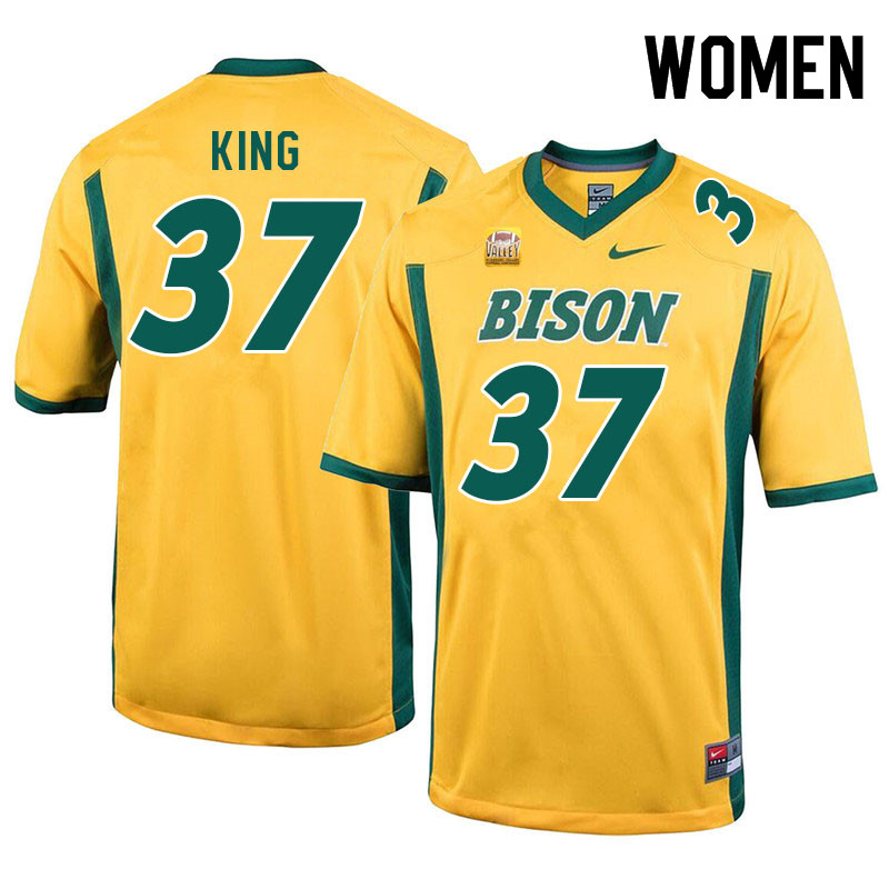 Women #37 Reggie King North Dakota State Bison College Football Jerseys Sale-Yellow